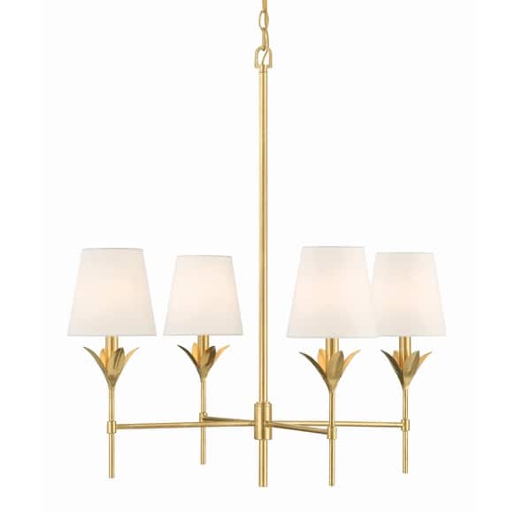 slide 2 of 11, Crystorama Lighting Group 534 Broche 4 Light 28" Wide Chandelier with Antique Gold