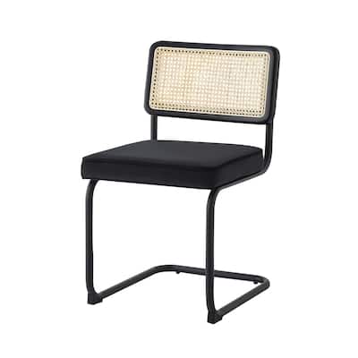 Set of 2 Velvet Side Dining Armless Chairs with Steel Frame and Solid Back for Living Room or Dining Room