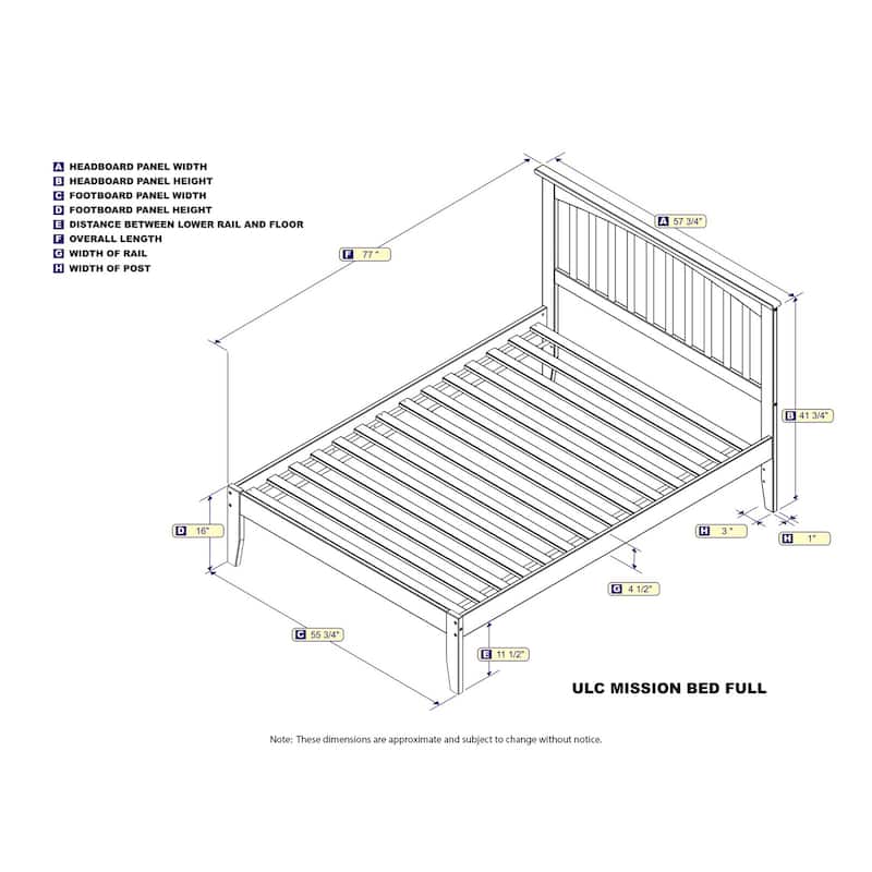 Platform Bed - Stylish Design Slats & Elegant Headboard - Modern Bedroom Furniture