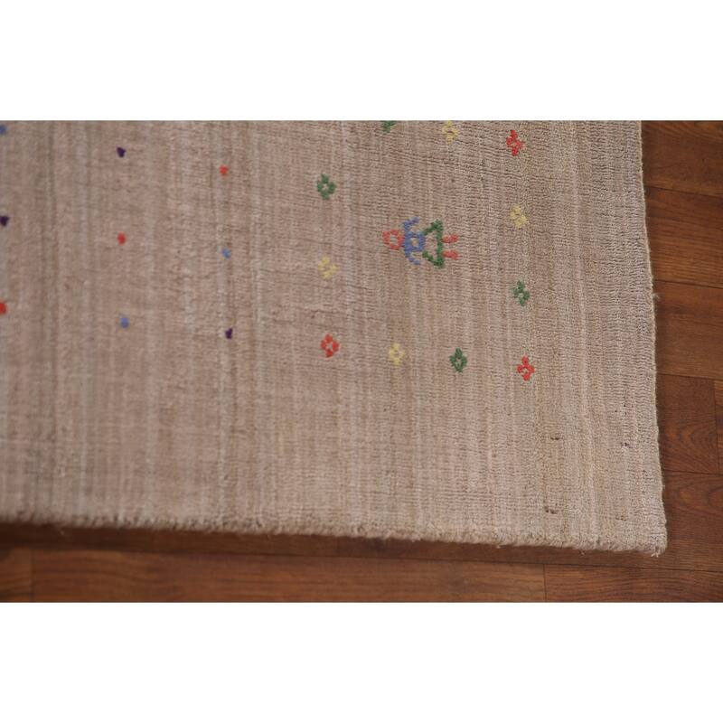 Gabbeh Oriental Area Rug Handmade Tribal Bedroom Silk Carpet - 7'9"x 9'7"