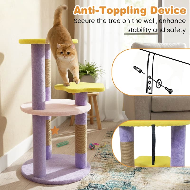 Costway 29” Cute Modern Cat Tree with Star & Moon Shaped Platforms, - See Details