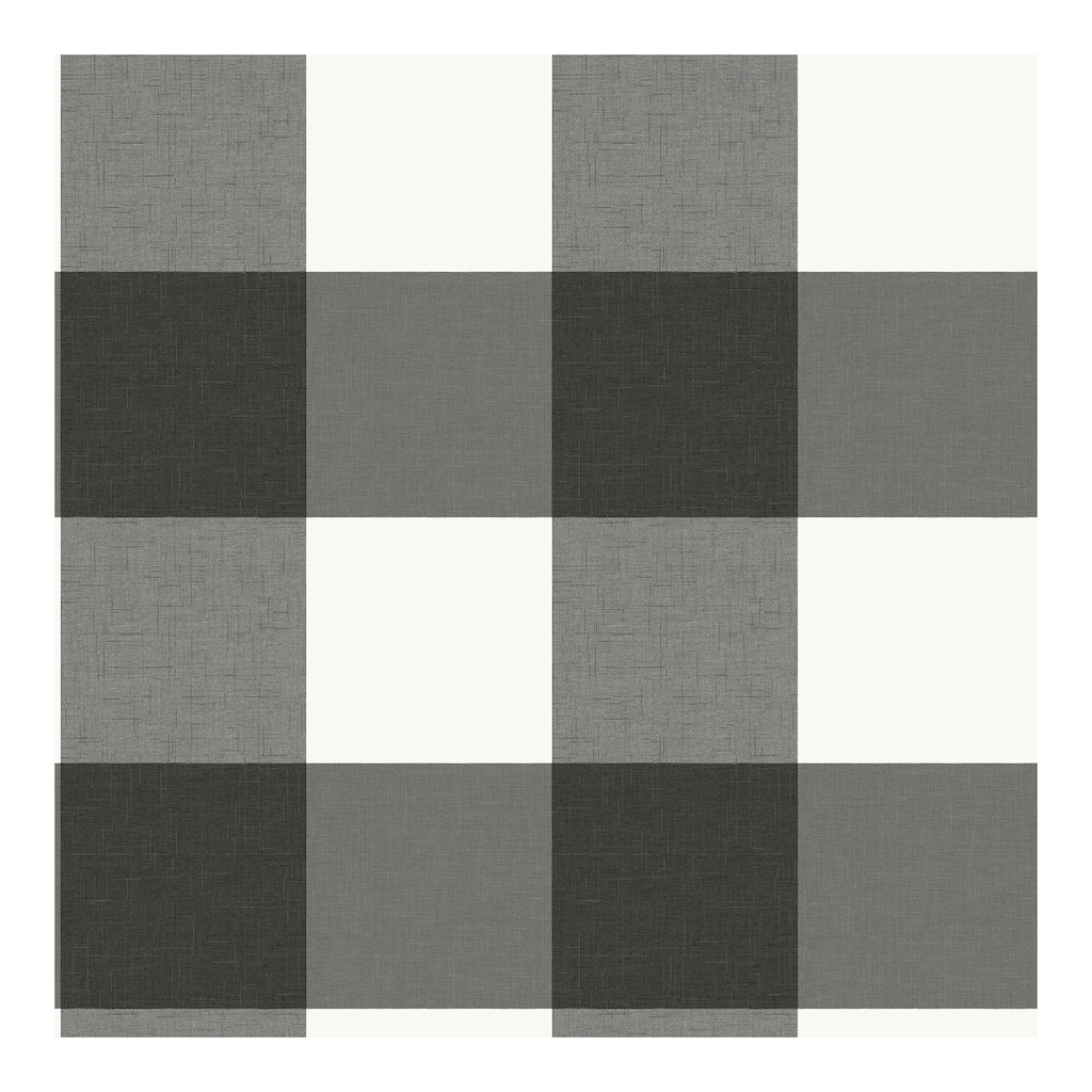 NuWallpaper Charcoal Farmhouse Plaid Peel & Stick Wallpaper - 216in x 20.5in x 0.025in