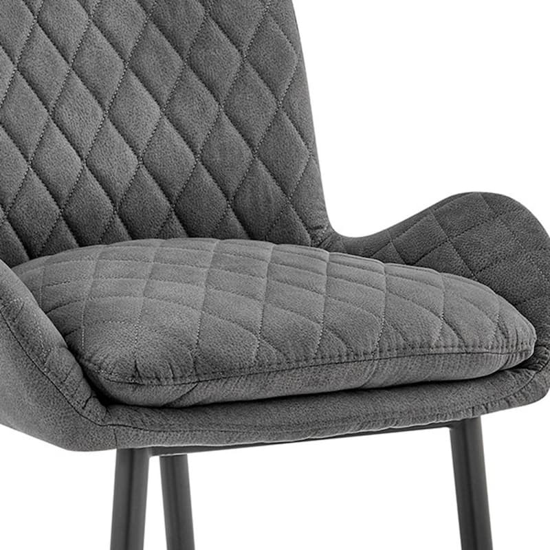 31" Seat Height Charcoal Upholstered Bar Chair with Full Back and Footrest Metal Frame for Kitchen - 42"H x 20"W x 21"D