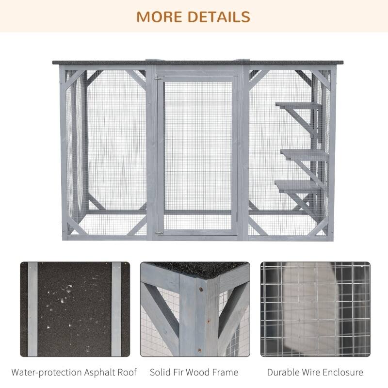 Large Wooden Outdoor Cat Enclosure Catio Cage