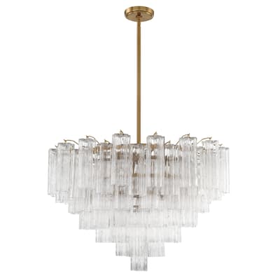 Addis 16 Light Aged Brass Chandelier - 32"W x 21.5"H x 32"D