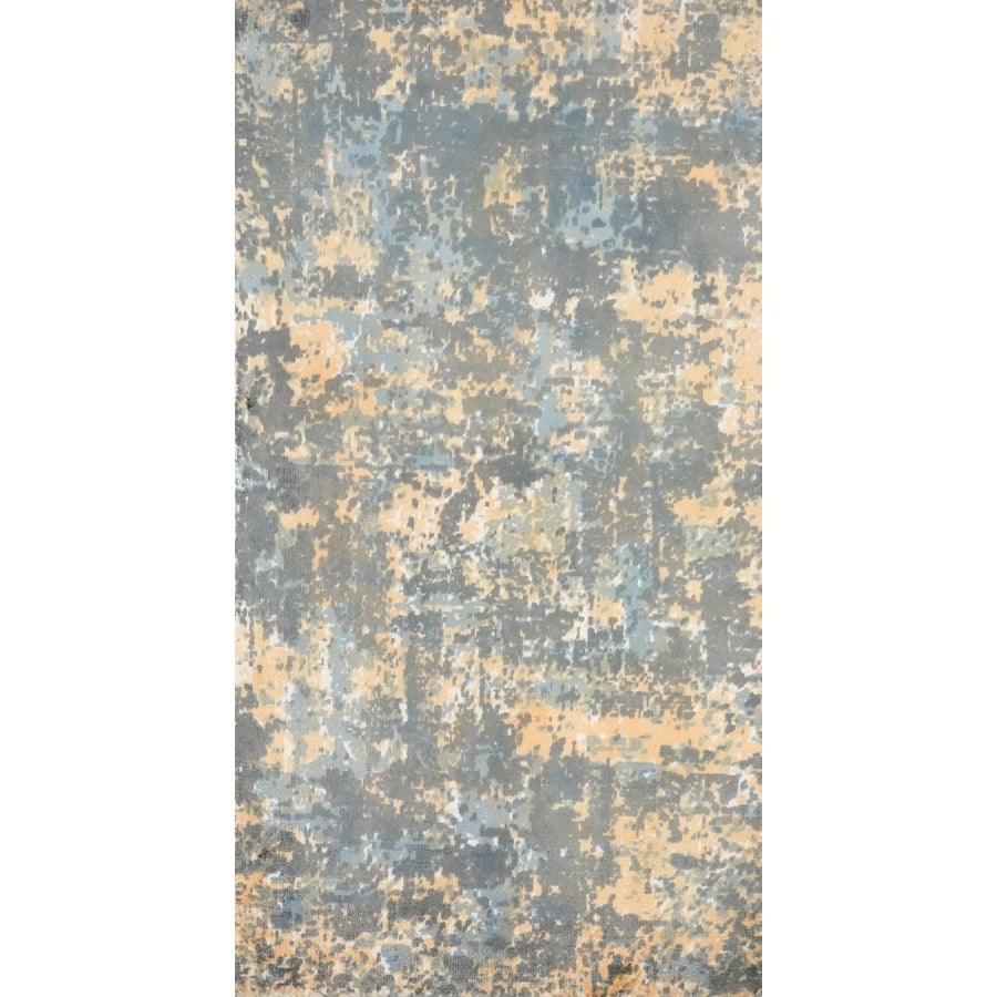 Hand Knotted Oriental Viscose Silk Carpet Modern All-Over Greys & Charcoal Abstract Area Rug - 4' 0'' X 2' 0''