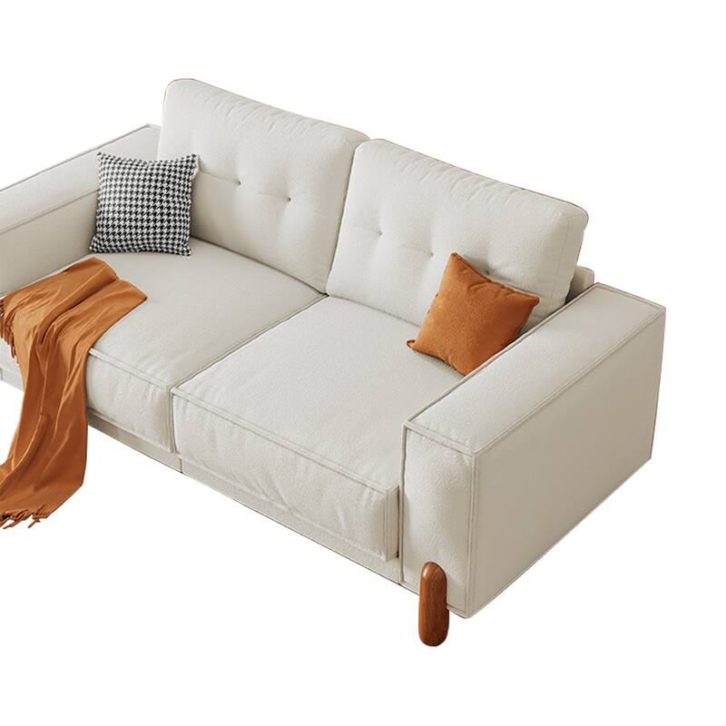 Modern Upholstered Sofa Tufted Couch with Square Arm