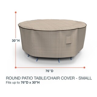 Budge StormBlock™ Mojave Black Ivory Round Patio Table and Chairs Combo Cover Multiple Sizes