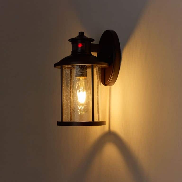 Savitar 11.5"H Motion Sensor Outdoor Wall Light with Seeded Glass