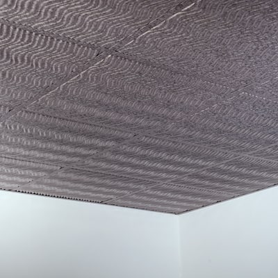 FASÄDE Current Decorative Vinyl 2ft x 2ft Lay in Ceiling Panel in Galvanized Steel (5 Pack)