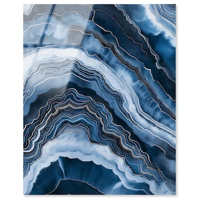 Azure Abyss Layers Acrylic by Art Remedy, Ready to Hang