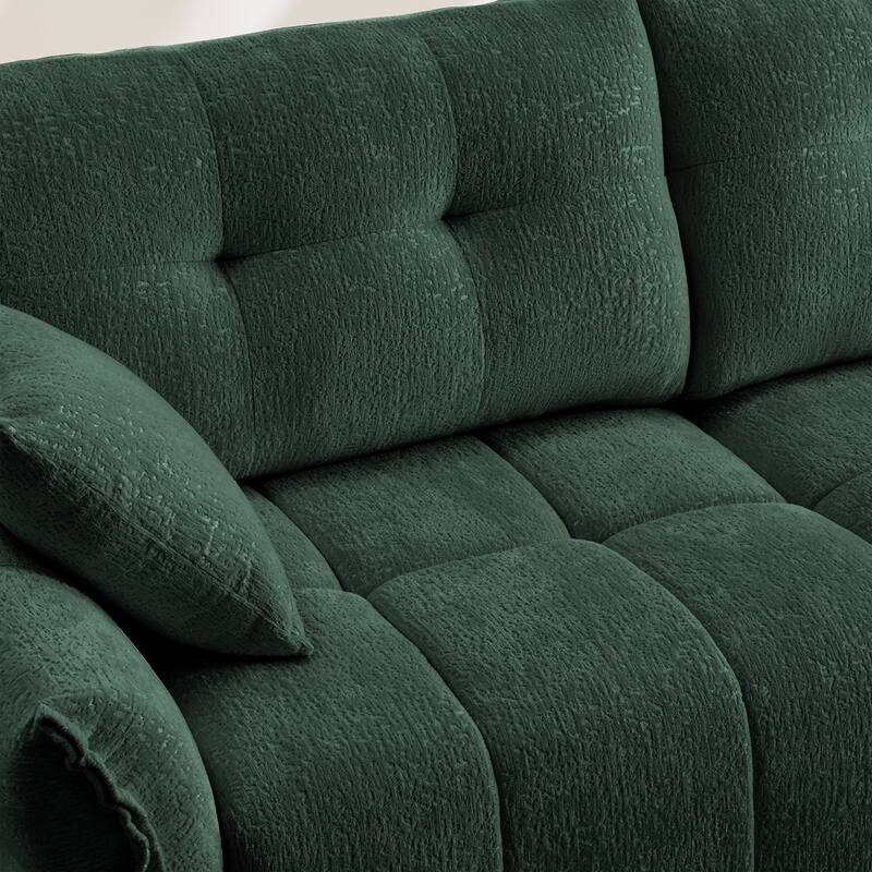 Modern Chenille Fabric Upholstery Two-Seater Sofa