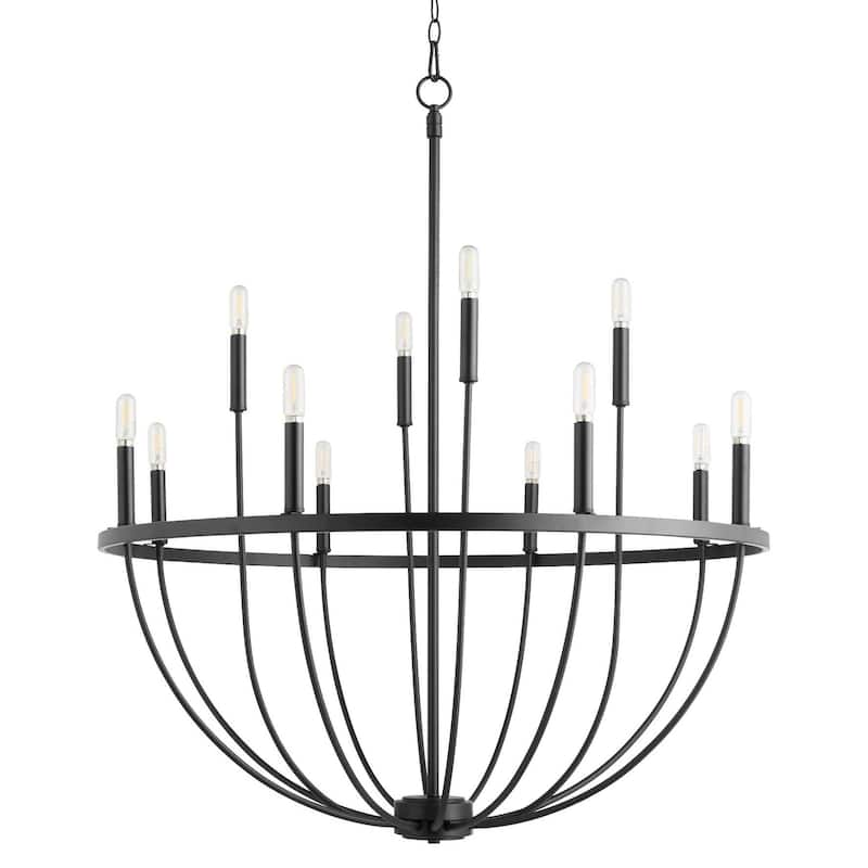 Quorum International 6374-12 Tribute 12 Light 34" Wide Ring Chandelier - Matte Black