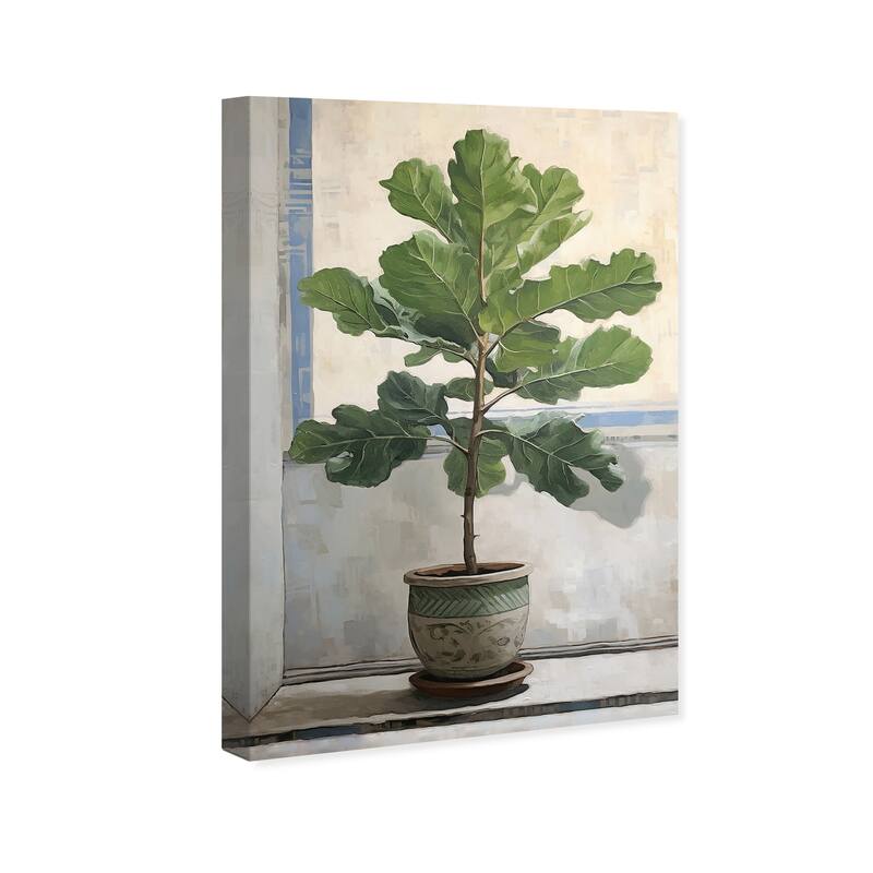 Wynwood Studio Canvas Floral and Botanical Plant at my Window Green and Modern & Contemporary Wall Art Canvas Print