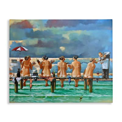 Stupell Beach Dock Women Summer Fun Canvas Wall Art by Ronald West