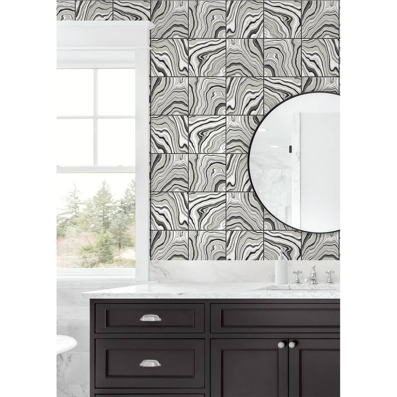 Luxe Haven Marbled Tile Peel and Stick Wallpaper