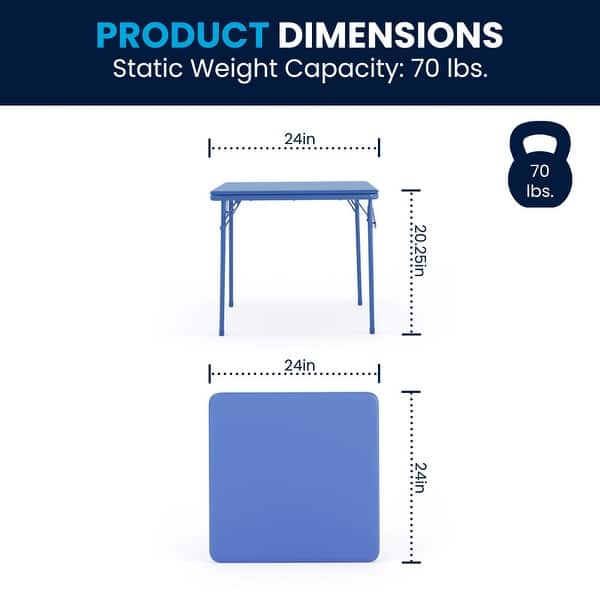 dimension image slide 3 of 6, Kids 5-Piece Classroom Folding Table and Chairs Set
