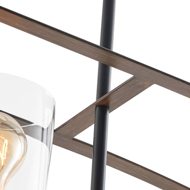 5-Lights Arch Dimmable Glass Adjustable Chandelier Kitchen Island Lights - 52.7"D×6.7"W×80.6"H (Adjustable)