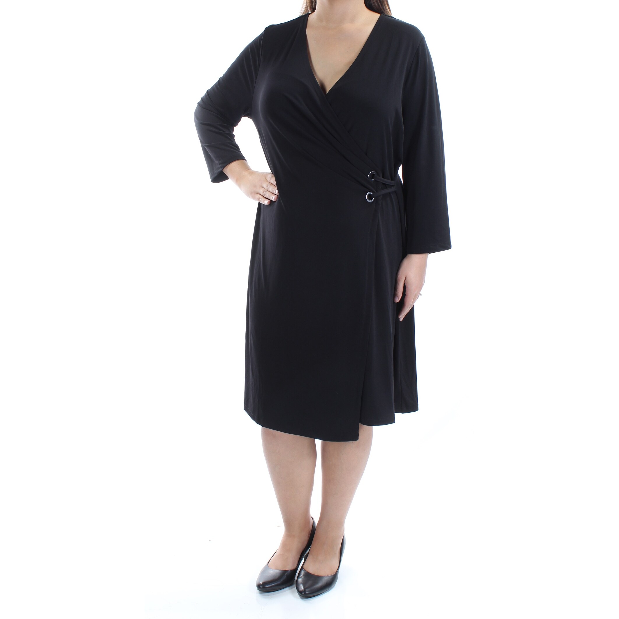 black wrap dress size 18