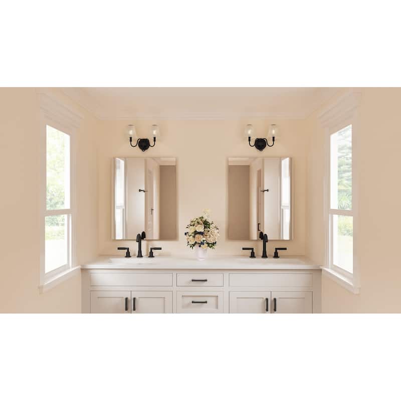 McKinney 2-Light Matte Black Bath Light