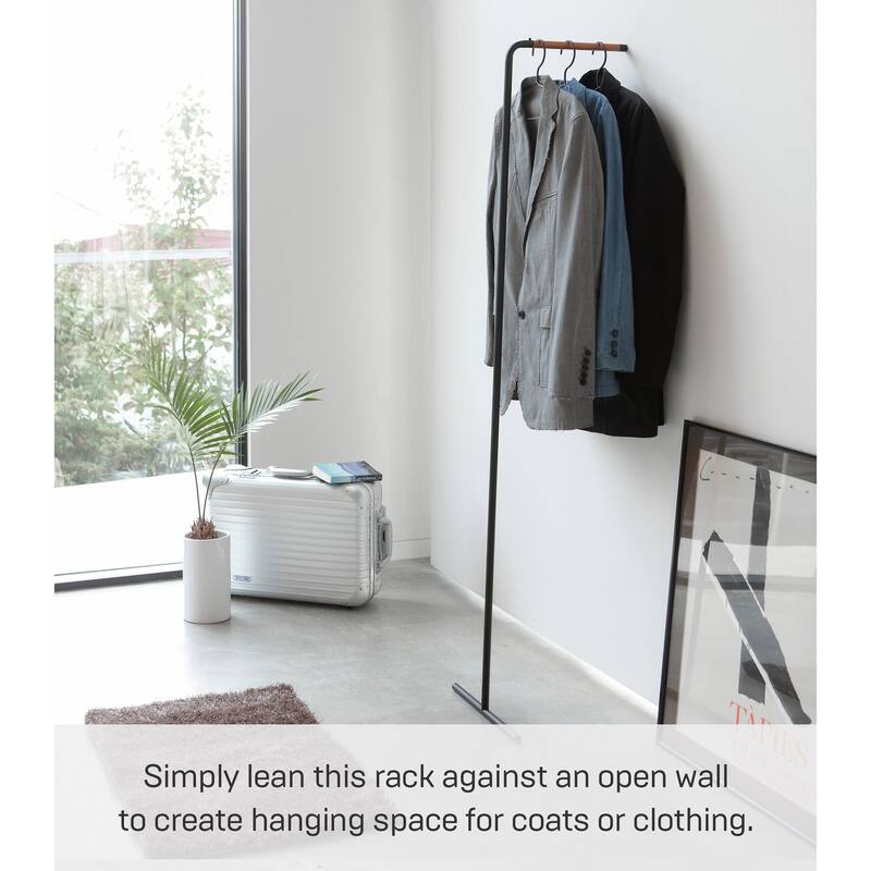 Yamazaki Home Leaning Coat Rack, Steel, Holds 11 lbs - L 16.54 x W 15.16 x H 62.99 inches