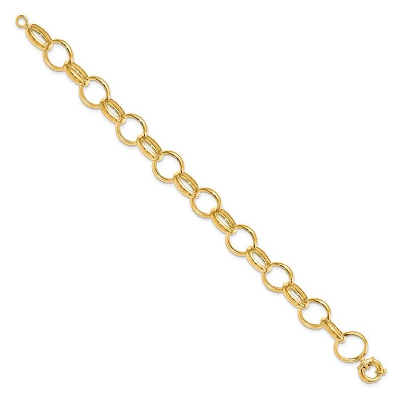 Curata 13mm 14k Yellow Gold Polished Fancy Lobster Closure Gold Bracelet 8 Inch