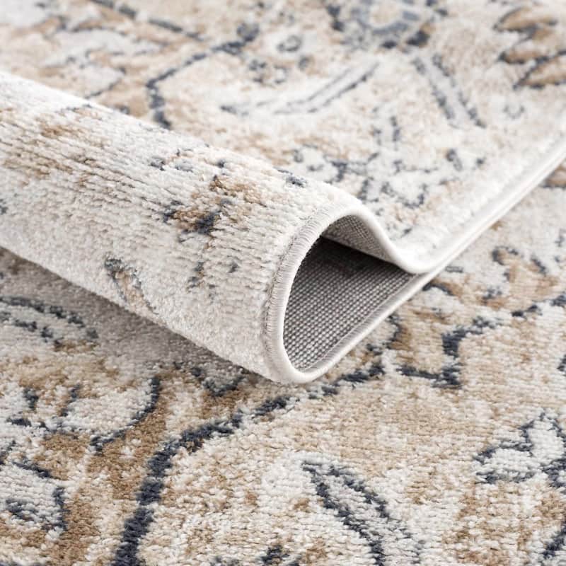 Hauteloom Leonora Hallway, Kitchen Runner Rug - Pale Pink, Plum, Peach - 2'7" x 10'