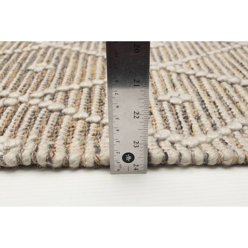 ECARPETGALLERY Braid weave Sienna Tan Wool Rug - 5'1 x 8'0