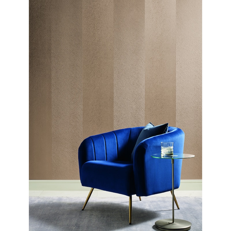 Gloucester Gold Non-Woven Unpasted Stripes Etched Chevron Wallpaper Covers about 60.75 sq. ft. - Gold