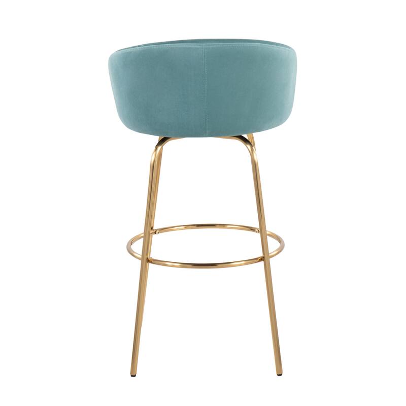 Lumisource Claire 30" Fixed-Height Bar Stool Gold Metal - Set of 2 - 19.5"Lx21"Wx38.25"H