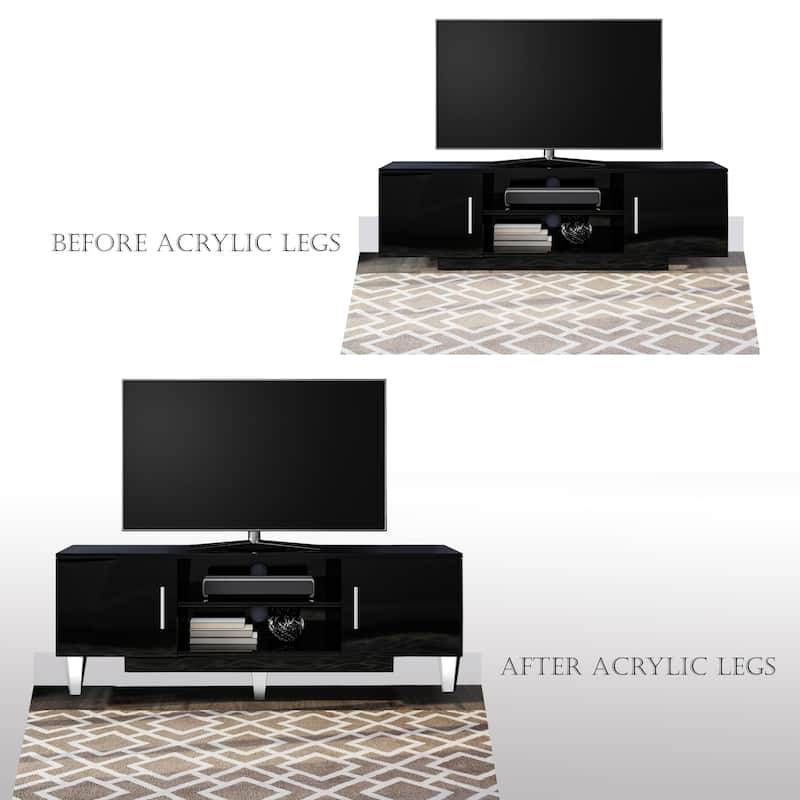 5-Inch Pyramid Acrylic Furniture Legs for Bed, Sofa, Couch, Chair ,Table, (Set of 4)