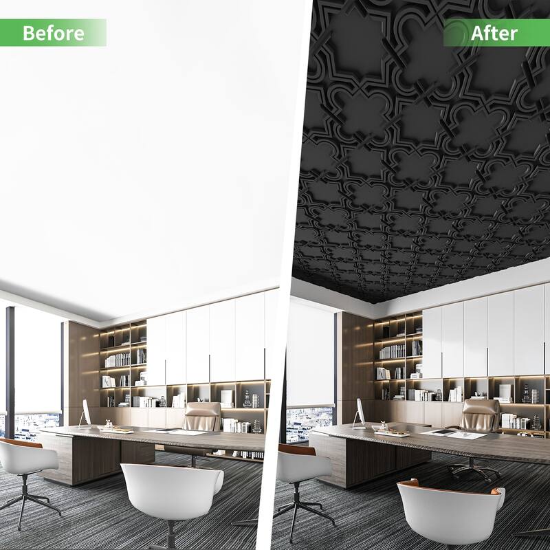 Art3d 3D PVC Ceiling Tiles, 3D Wall Panels, 2x2 ft. (pack of 12)