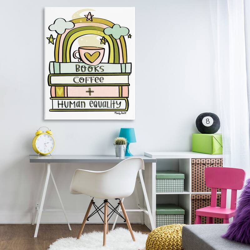 Stupell Books Coffee & Human Equality Canvas Wall Art Design By Mandy Ford Art + Illustration