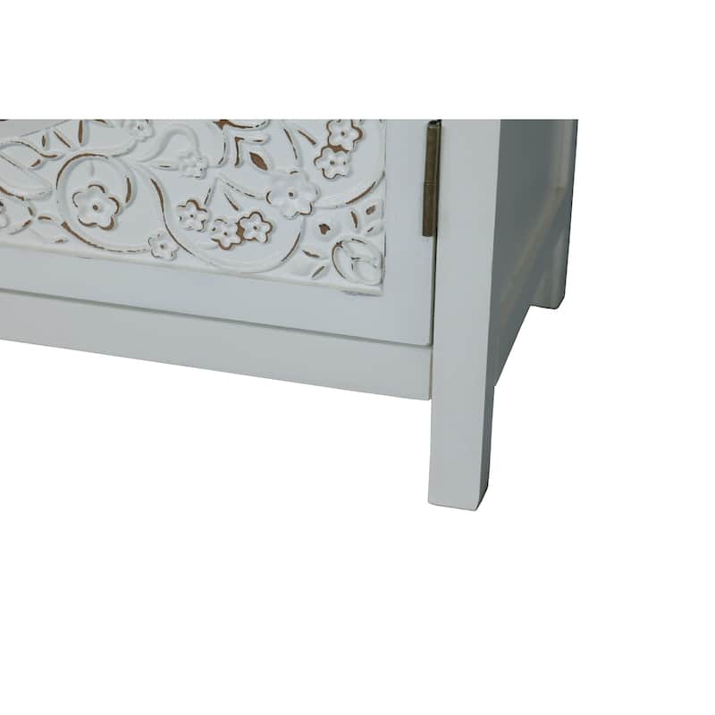 Retro Sideboard Buffet Cabinet with 4 Carved Doors, Accent Credenza Storage, Entryway Console Cabinet