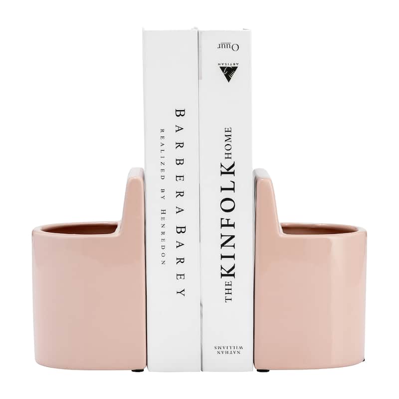 Sagebrook Home Ceramic 6" Pouch Bookends - 4" x 4" x 6"