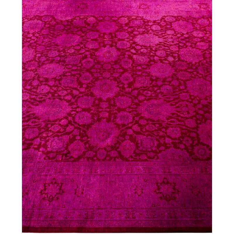 Overdyed One-of-a-Kind Hand-Knotted Area Rug - Purple - 6' 1" x 14' 1"