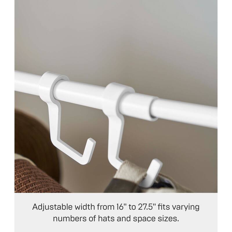Yamazaki Home Hat Hanging Organizer, Steel, Holds 5.5 lbs, Adjustable - L 5.91 x W 27.56 x H 14.57 inches