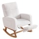 preview thumbnail 90 of 105, HOMYKA Rocking Chair for Nursery with Footrest White-TD