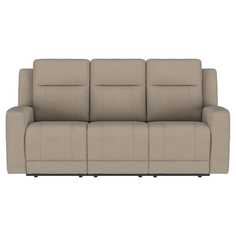 Krio 2pc Manual Reclining Sofa and Loveseat Set, Brown Faux Leather