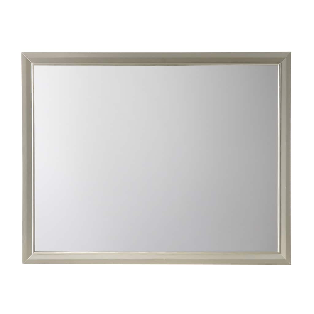 Rectangular Wood Encased Dresser Top Mirror, Champagne Silver