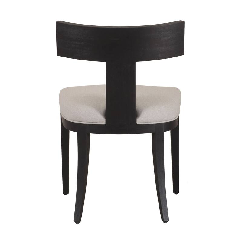 Modrest Fabien Mid-Century Modern Beige Linen & Black Walnut Dining Chair (Set of 2)