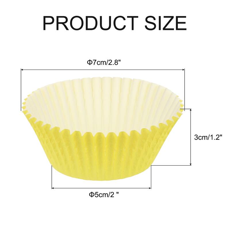 100 Pcs Cupcake Liners Paper Cup for Baking Cupcake Wrapper - Yellow
