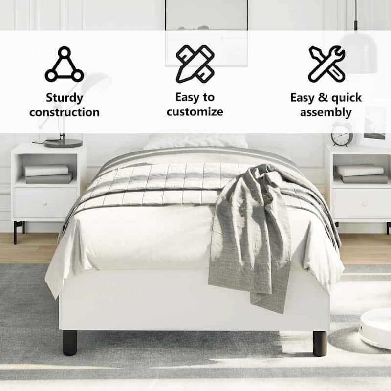 vidaXL Bed Frame, Faux Leather, No Mattress