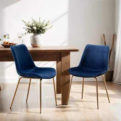 Modern Velvet Dining Chair, Set of 2, Blue/Green/Red