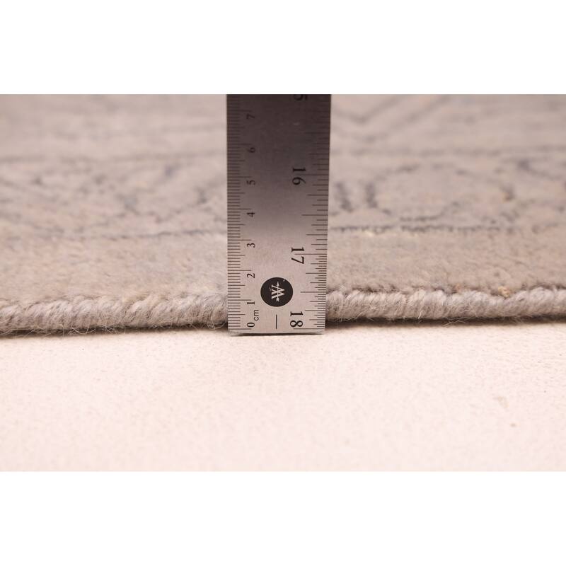 ECARPETGALLERY Hand Loomed Elysian Grey Viscose, Wool Rug - 6'8 x 9'8