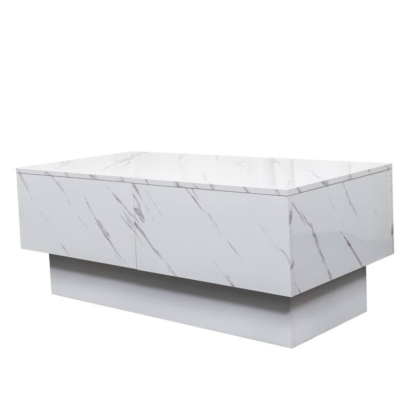 GDF Studio - Belle Modern Coffee Table with Sliding Tabletop and Hidden Storage Compartment