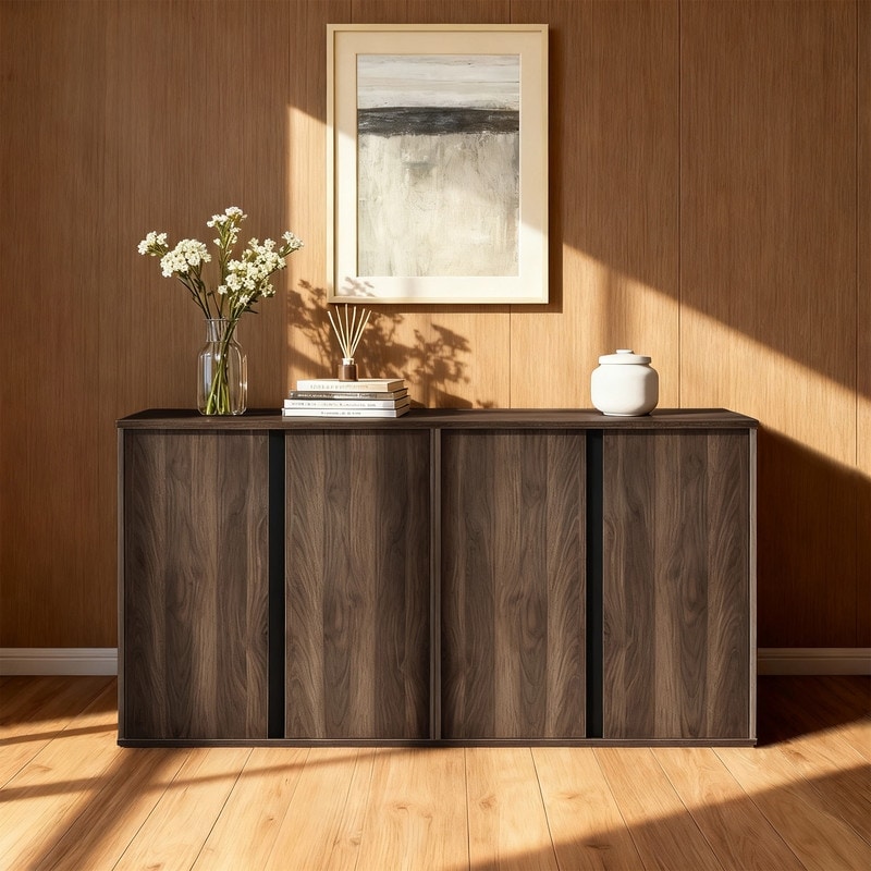 Spruce & Spring 31.5" Modern Industrial Sideboard Cabinet Storage Cabinet