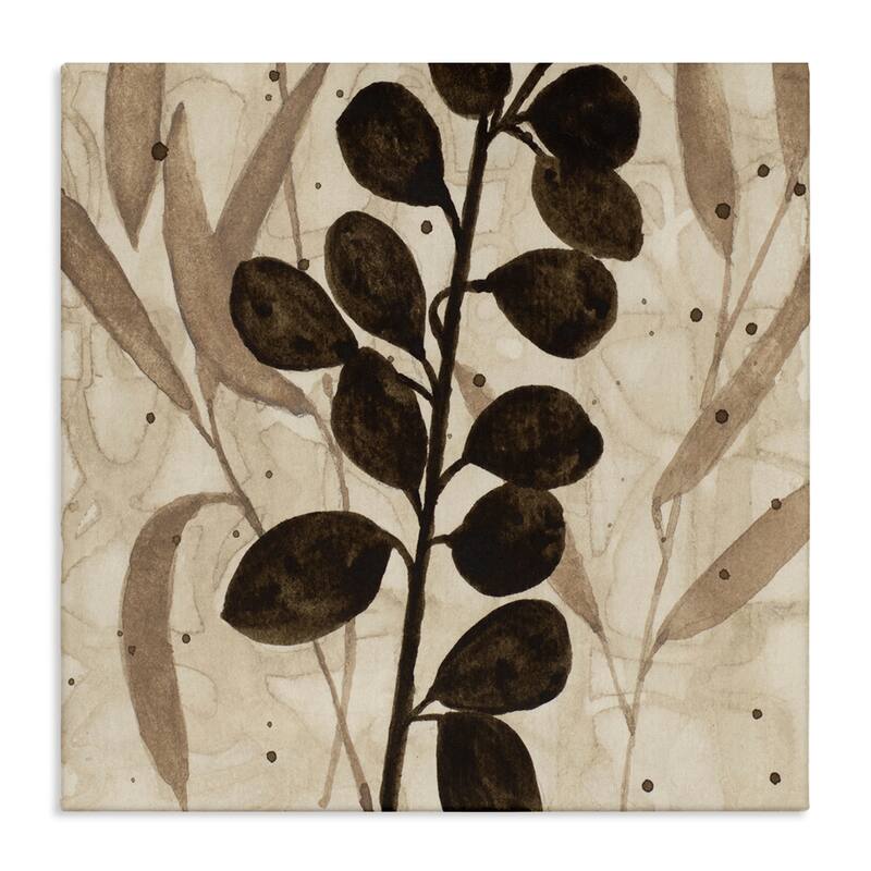 Stupell Beige & Brown Natural Leaves Canvas Wall Art Design By Krinlox - 36 x 36