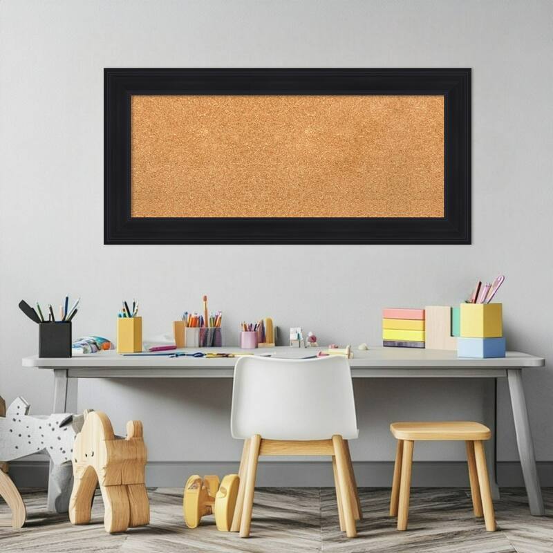 Abbey Black Framed Cork Board - Bulletin Board, Organization Board, Pin Board