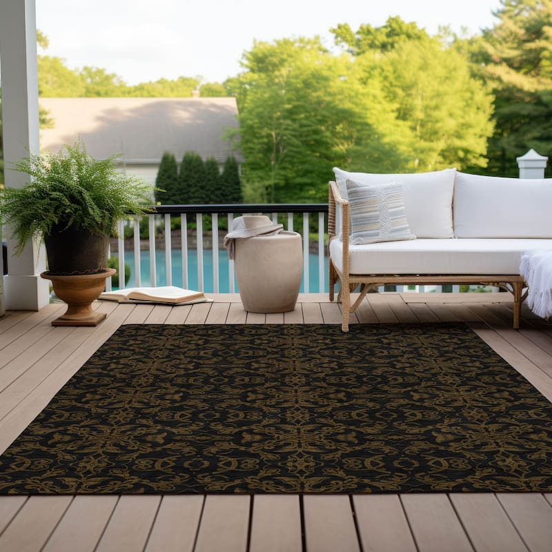 Machine Washable Indoor/ Outdoor Chantille Traditional Medallions Rug
